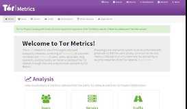 
							         Welcome to Tor Metrics								  
							    