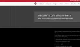 
							         Welcome to UL's iSupplier Portal | UL - UL.com								  
							    