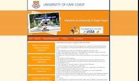 
							         Welcome to University of Cape Coast - Ucc								  
							    