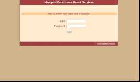 
							         Welcome to Vineyard Downtown Guest Services! Please Login.								  
							    