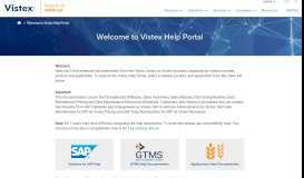 
							         Welcome to Vistex Help Portal | Vistex, Inc								  
							    
