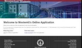 
							         Welcome to WesternU's Online Application								  
							    