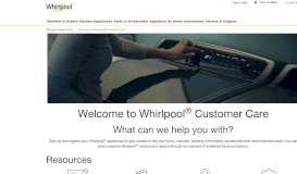 
							         Welcome to Whirlpool® Customer Care | Whirlpool								  
							    