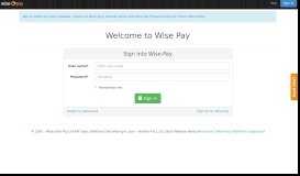 
							         Welcome to Wise Pay - Wise-Sync								  
							    
