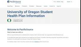 
							         Welcome, University of Oregon Students! - PacificSource Health Plans								  
							    