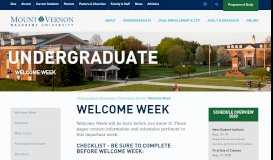 
							         Welcome Week - Mount Vernon Nazarene University								  
							    