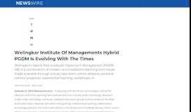 
							         Welingkar Institute Of Managements Hybrid PGDM Is Evolving With ...								  
							    