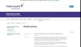 
							         Well Scotland; Mental Health Improvement. Website Usability Research								  
							    