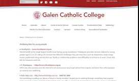 
							         Wellbeing Info for Students - Galen Catholic College								  
							    