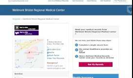 
							         Wellmont Bristol Regional Medical Center | MedicalRecords.com								  
							    