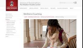 
							         Wellness Coaching | Pat Walker Health Center | University of Arkansas								  
							    