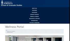 
							         wellness portal - School of Graduate Studies - University of Toronto								  
							    