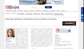 
							         Welocalize: Real-Time Translation and Localization of Content								  
							    