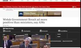 
							         Welsh Government Brexit ad more positive than ministers, say AMs ...								  
							    