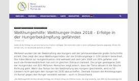 
							         Welthungerhilfe: Welthunger-Index 2018 – Erfolge in der ...								  
							    