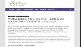 
							         Welthungerhilfe: #ZeroHungerRun - Bonn Sustainability Portal								  
							    