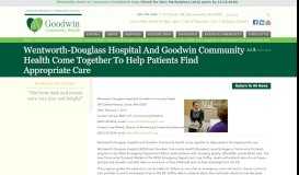 
							         Wentworth-Douglass Hospital and Goodwin Community Health come ...								  
							    
