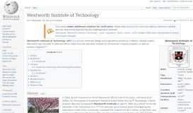 
							         Wentworth Institute of Technology - Wikipedia								  
							    