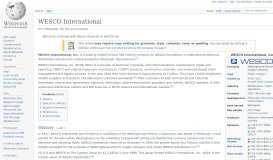 
							         WESCO International - Wikipedia								  
							    