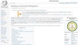 
							         Wesleyan University Philippines - Wikipedia								  
							    