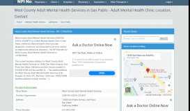 
							         West County Adult Mental Health Services - El Portal in San Pablo ...								  
							    