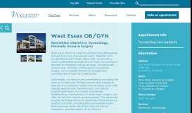 
							         West Essex OB/GYN Associates | An Axia Women's Health Care Center								  
							    
