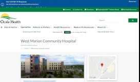 
							         West Marion Community Hospital | Ocala Health | Ocala, FL								  
							    