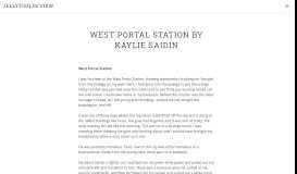 
							         West Portal Station by Kaylie Saidin – Jellyfish Review								  
							    