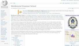 
							         Westbourne Grammar School - Wikipedia								  
							    