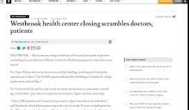 
							         Westbrook health center closing scrambles doctors, patients – The ...								  
							    