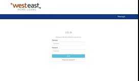 
							         WestEast Online Account Access - Log in								  
							    