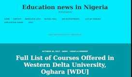 
							         Western Delta University – Education news in Nigeria								  
							    