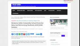 
							         Western Delta University School Fees For New And Returning ...								  
							    