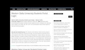 
							         Western Delta University Students Portal Login - Eduloaded								  
							    