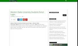 
							         Western Delta University Students Portal Login - Schoolinfong.com								  
							    