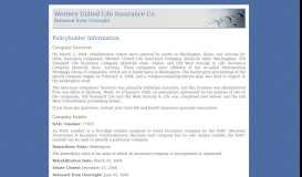 
							         Western United Life Assurance Co.: Policyholder Information								  
							    