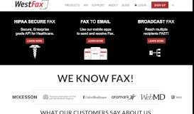 
							         WestFax: Secure HIPAA Compliant Fax / API								  
							    