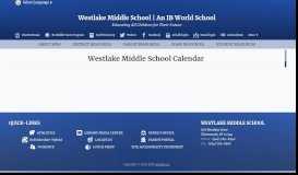 
							         Westlake Middle School Calendar								  
							    