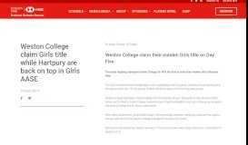 
							         Weston College claim Girls title while Hartpury are back on top in Girls ...								  
							    