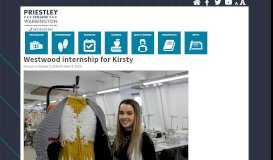 
							         Westwood internship for Kirsty - Priestley College Warrington - Your ...								  
							    