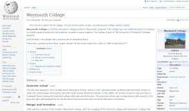 
							         Weymouth College - Wikipedia								  
							    