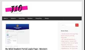 
							         WGU Student Portal Login Page – Western Governors ... - Jio University								  
							    
