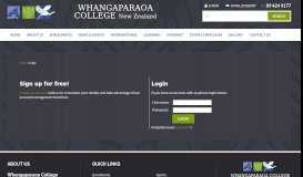 
							         Whangaparaoa College -- Login								  
							    