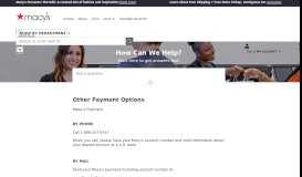 
							         What are my payment options? - Macy's Customer Service Site								  
							    