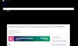 
							         What are some open source web portal applications in C# and ASP ...								  
							    