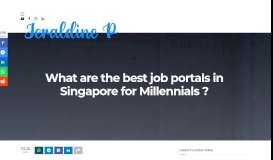 
							         What are the best job portals in Singapore for Millennials ? -								  
							    