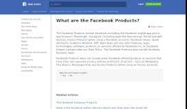 
							         What are the Facebook Products? | Facebook Help Centre | Facebook								  
							    