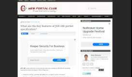 
							         What are the Key features of JSR 286 portlet ... - Web Portal Club								  
							    