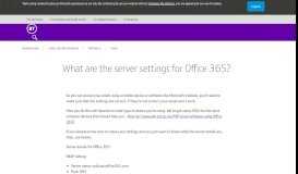 
							         What are the server settings for Office 365? | BT Business								  
							    