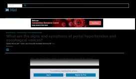 
							         What are the signs and symptoms of portal hypertension and ...								  
							    